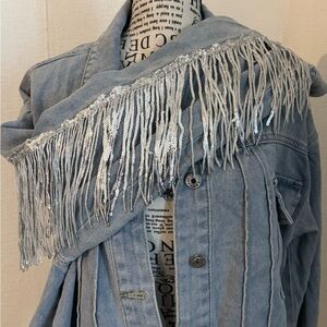 Silver Fringe Denim Jacket